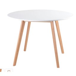 Mesa de Jantar Redonda Leda 90cm Branca – Tampo Mdf Laqueado, Base em Madeira Maciça - 6