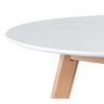 Mesa de Jantar Redonda Leda 90cm Branca – Tampo Mdf, Base em Madeira Maciça - 6