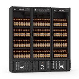 Visa Cooler Extra Frio 3 Portas Vidro Aquecido Preto/preto Vcef3p 220v - Refrimate - 1