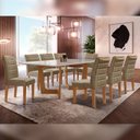 Ver imagem 1 de Conjunto Sala de Jantar Nápoles Tampo Vidro/MDF com 8 Cadeiras Genova Smart Plus Cel Móveis