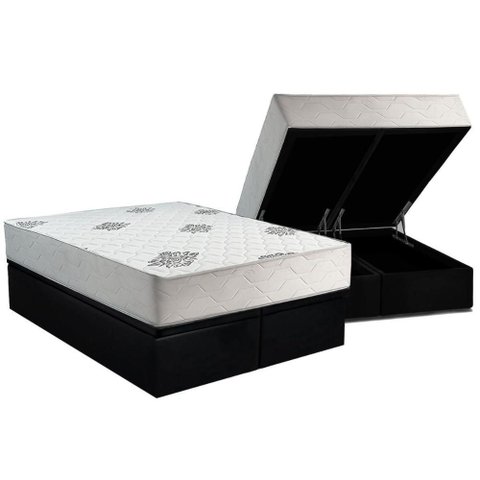 Cama Box Baú Queen + Colchão Anatômico Inovaflex Comfort Premium