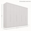 Ver imagem 3 de Guarda-Roupa Casal Modulado de Canto 15 Portas 6 Gavetas Multimóveis Branco