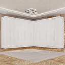 Ver imagem 1 de Guarda-Roupa Casal Modulado de Canto 15 Portas 6 Gavetas Multimóveis Crsal-Grp Branco