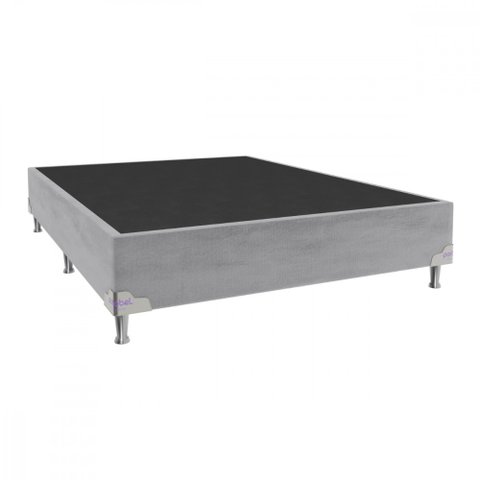 Base para Cama Box Casal 138x188x28 Sued Cinza Portobel