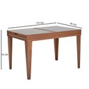 Ver imagem 3 de Conj. Compact Mesa Extensível Impressão Mel/Off 4 Banquetas Estofada em Madeira Maciça