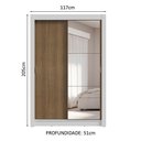 Ver mais imagens de Guarda-roupa Solteiro 2 Portas de Correr com Espelho 4 Gavetas Branco/rustic Vivare Plus Madesa