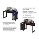 Ver imagem 5 de Mesa Gamer 136cm com 2 Prateleiras e Porta Cpu Me4152 Preto/vermelho Tecnomobili