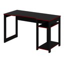 Ver imagem 1 de Mesa Gamer 136cm com 2 Prateleiras e Porta Cpu Me4152 Preto/vermelho Tecnomobili