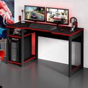 Ver imagem 4 de Mesa Gamer 136cm com 2 Prateleiras e Porta Cpu Me4152 Preto/vermelho Tecnomobili
