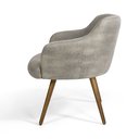 Ver imagem 6 de Poltrona Dekorien Jade Linho Cinza Claro Alto Acabamento