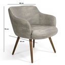 Ver mais imagens de Poltrona Dekorien Jade Linho Cinza Claro Alto Acabamento