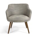 Ver imagem 5 de Poltrona Dekorien Jade Linho Cinza Claro Alto Acabamento