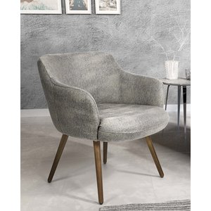 Poltrona Dekorien Jade Linho Cinza Claro Alto Acabamento