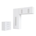 Ver imagem 2 de Quarto Modulado Casal 100% MDF 3 Peças 6 Portas Cômoda 4 Gavetas Integrato Branco