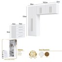 Ver imagem 3 de Quarto Modulado Casal 100% MDF 3 Peças 6 Portas Cômoda 4 Gavetas Integrato Branco