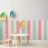 Adesivo de Parede Infantil Cerca Verde e Rosa Pastel 1,5x1m - 2