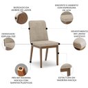 Ver imagem 3 de Cadeira Jantar Estofada Pé Madeira Kit 4 Calie Linho Creme/caramelo H02 - Mpozenato