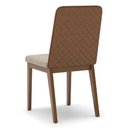 Ver imagem 6 de Cadeira Jantar Estofada Pé Madeira Kit 4 Calie Linho Creme/caramelo H02 - Mpozenato
