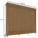 Ver imagem 4 de Guarda Roupa 250cm 3 Portas Deslizante Sem Espelho 4 Gavetas Doratto F08 Freijó - Mpozenato