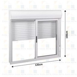 Janela Persiana Integrada de Aluminio Cor Branco 1,20x1,00m - 3
