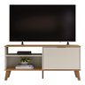 Rack Bancada Madri 115 Cm Off White/nature para Tv até 50” - Peternella Móveis - 1