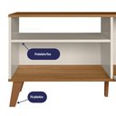 Ver imagem 3 de Rack Bancada Madri 115 Cm Off White/nature para Tv até 50” - Peternella Móveis