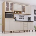 Ver imagem 1 de Cozinha Modulada Compacta 5 Peças com Tampos e sem Pia Isis Avelã-mocca Laca