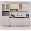 Ver imagem 5 de Cozinha Modulada Compacta 5 Peças com Tampos e sem Pia Isis Avelã-mocca Laca