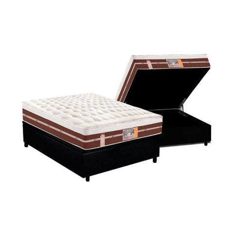 Cama Box Baú Casal: Colchão Molas Ensacadas Castor Pocket Silver Star Air Híbrido + Base CRC