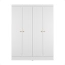 Ver imagem 4 de Guarda-roupa Solteiro 4 Portas Jacob 135 Cm - Branco