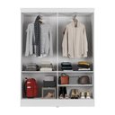 Ver imagem 6 de Guarda-roupa Solteiro 4 Portas Jacob 135 Cm - Branco