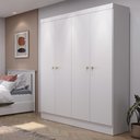 Ver imagem 1 de Guarda-roupa Solteiro 4 Portas Jacob 135 Cm - Branco