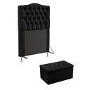 Ver imagem 1 de Kit Cabeceira Decorativa Para Cama Box Pollux e Calçadeira Sagitarius 90 Para Cama de Solteiro Sued