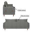 Ver imagem 4 de Sofá Living 3 Lugares com Pés em Madeira Maciça 210cm Sololá Yescasa