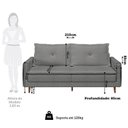 Ver imagem 3 de Sofá Living 3 Lugares com Pés em Madeira Maciça 210cm Sololá Yescasa