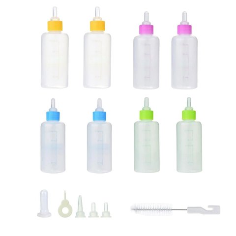 Mamadeira Pet Cao Cachorro Gato Kit 2 Unidades Cor Sortida Amamentaçao Filhote 60ml Animal de Estima