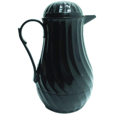 Garrafa Térmica Nova Preta Plástico Vintage Café Bulé Chá 1l