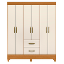 Ver imagem 2 de Guarda Roupa Cedro 6 Portas Cinamomo Off White