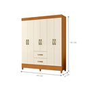 Ver imagem 3 de Guarda Roupa Cedro 6 Portas Cinamomo Off White
