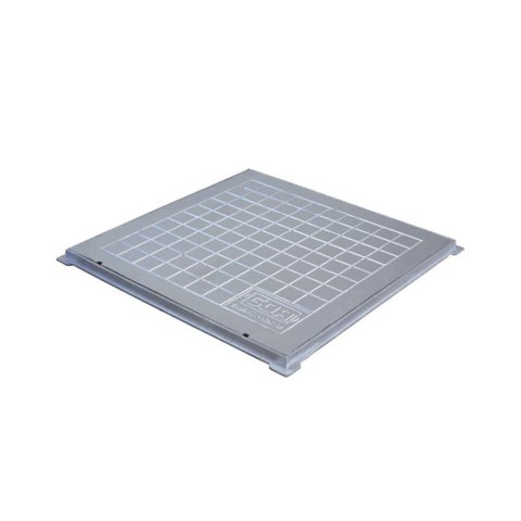 Tampa Tampão Chão Alumínio Fundido Quadrado Simples 70x70cm