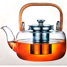 Chaleira de Vidro com Infusor Inox e Alça de Madeira 1 Litro - 6