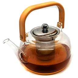 Chaleira de Vidro com Infusor Inox e Alça de Madeira 1 Litro - 5
