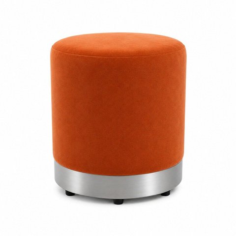 Puff com Rodapé Prata Terracota Veludo- Let Móveis
