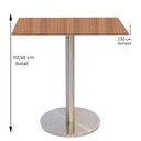 Ver imagem 4 de Mesa Bistrô Beta 112,50 Cm (alt) Disco Redondo Tampo Mdp Quadrado 60 Cm (larg) X 2,50 Cm (alt) Noce