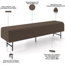 Ver imagem 4 de Puff Recamier Decorativo com Pés Industrial 160cm Novara P05 Veludo Marrom - Lyam Decor