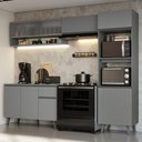 Ver imagem 1 de Armário De Cozinha Completa 260cm Cinza Nice Madesa 09 Cinza