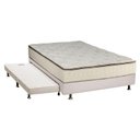 Ver imagem 1 de Cama Box c/Auxiliar Casal: Colchão Luckspuma Bonnel Montreal Spring + Base CRC Courano Branco(138x18
