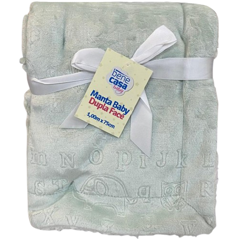 Manta Bebê Dupla Face Oportunity Sherpa e Flannel Fleece 100x75