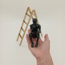 Ver imagem 4 de Escultura Decorativa de Metal Dourado 31x15x15cm Estátua Enfeite Sala Estante