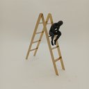 Ver imagem 2 de Escultura Decorativa de Metal Dourado 31x15x15cm Estátua Enfeite Sala Estante